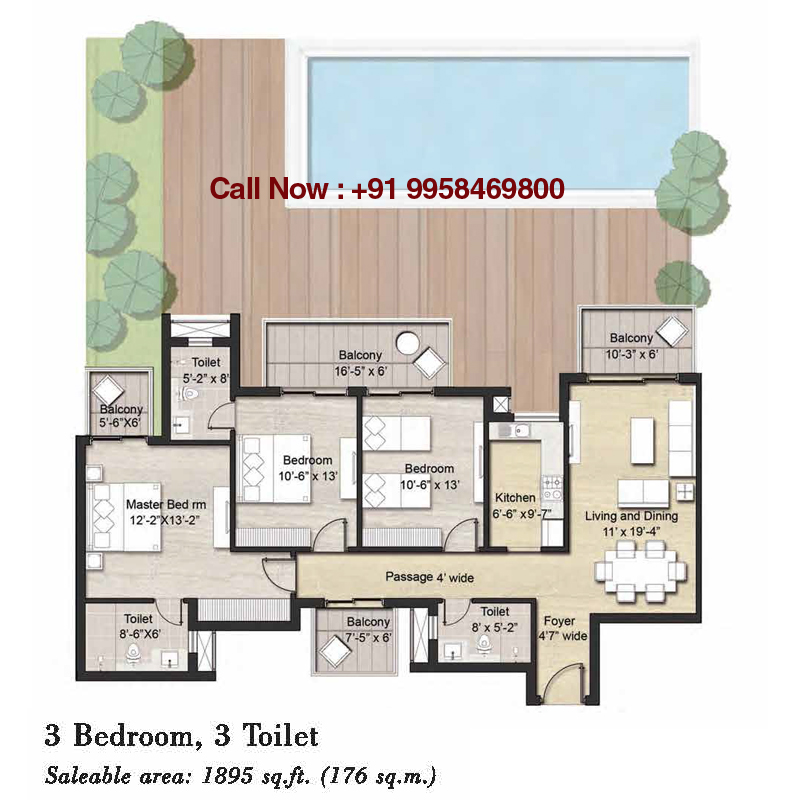 3 Bedrooms, 3 Toilets